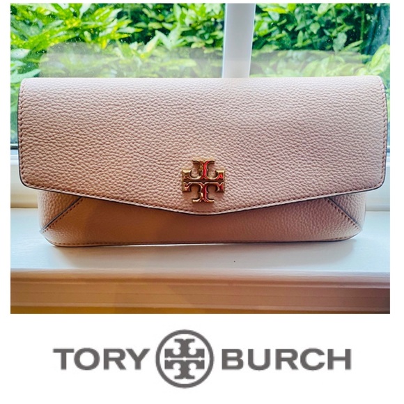 Tory Burch Handbags - Tory Burch Sand Kira Envelope Clutch NWT